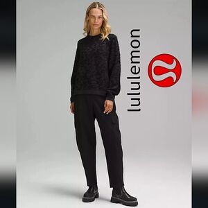 Lululemon Wool Jacquard Multi-Texture Crewneck Sweater in Red Merlot/Black 6 NWT